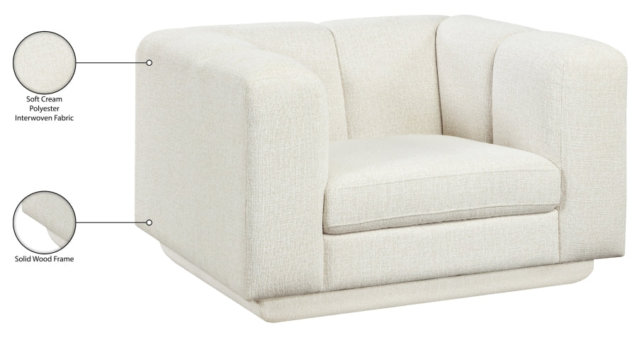 Meridian Furniture - Modari Fabric Upholstered Chair - 143Cream-C - GreatFurnitureDeal