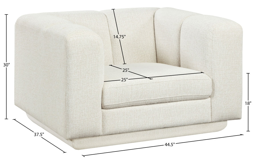 Meridian Furniture - Modari Fabric Upholstered Chair - 143Cream-C - GreatFurnitureDeal