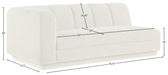 Meridian Furniture - Modari 76.75" Fabric Upholstered Sofa - 143Cream-LAS - GreatFurnitureDeal