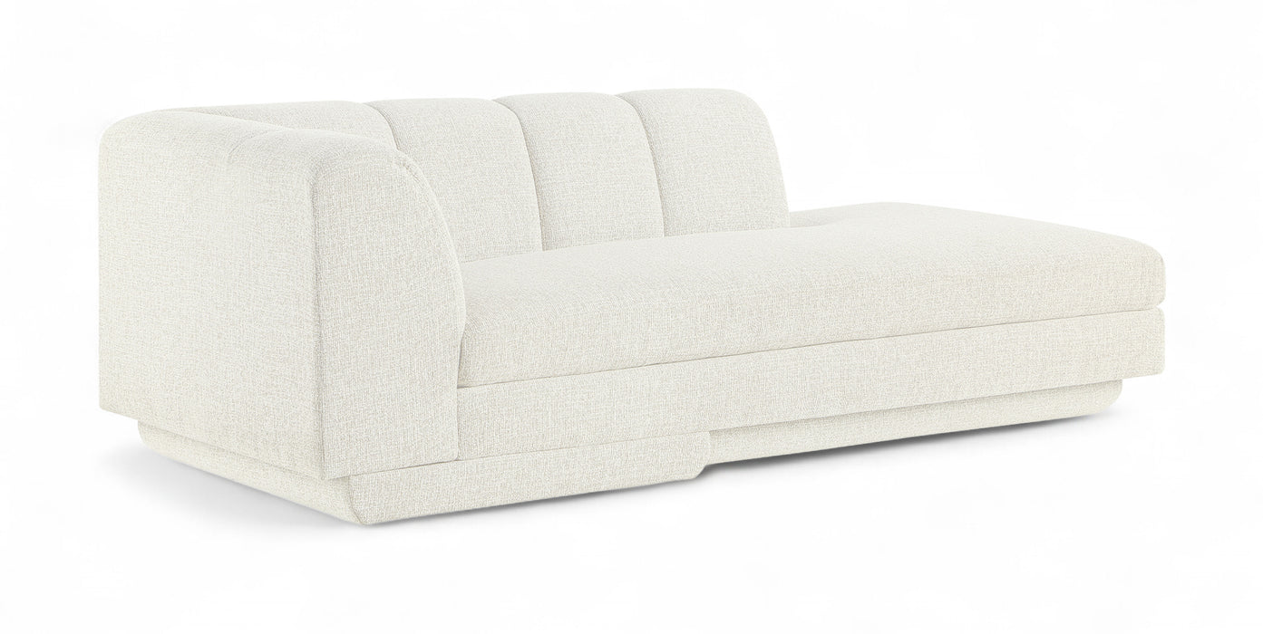 Meridian Furniture - Modari Fabric Upholstered Chaise Lounge - 143Cream-LC - GreatFurnitureDeal