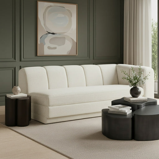 Meridian Furniture - Modari 76.75" Fabric Upholstered Sofa - 143Cream-RAS - GreatFurnitureDeal