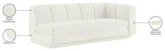 Meridian Furniture - Modari 76.75" Fabric Upholstered Sofa - 143Cream-RAS - GreatFurnitureDeal