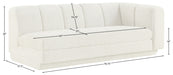 Meridian Furniture - Modari 76.75" Fabric Upholstered Sofa - 143Cream-RAS - GreatFurnitureDeal