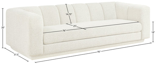 Meridian Furniture - Modari 95" Fabric Upholstered Sofa - 143Cream-S - GreatFurnitureDeal