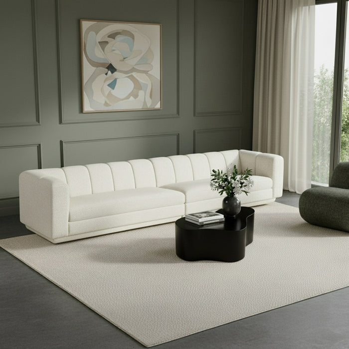 Meridian Furniture - Modari 153.5" Fabric Upholstered 2 Piece Modular Sofa - 143Cream-S2A - GreatFurnitureDeal