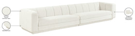 Meridian Furniture - Modari 153.5" Fabric Upholstered 2 Piece Modular Sofa - 143Cream-S2A - GreatFurnitureDeal