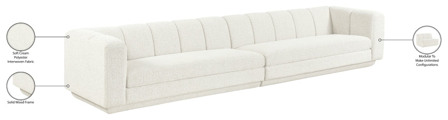 Meridian Furniture - Modari 153.5" Fabric Upholstered 2 Piece Modular Sofa - 143Cream-S2A - GreatFurnitureDeal