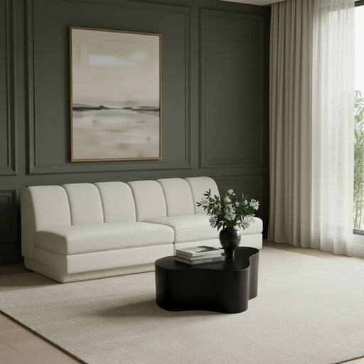 Meridian Furniture - Modari 80" Fabric Upholstered 2 Piece Armless Modular Sofa - 143Cream-S2B - GreatFurnitureDeal