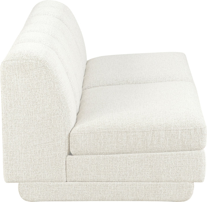 Meridian Furniture - Modari 80" Fabric Upholstered 2 Piece Armless Modular Sofa - 143Cream-S2B - GreatFurnitureDeal