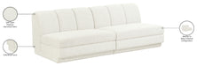 Meridian Furniture - Modari 80" Fabric Upholstered 2 Piece Armless Modular Sofa - 143Cream-S2B - GreatFurnitureDeal