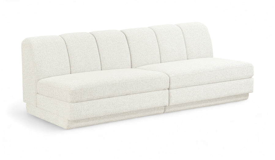 Meridian Furniture - Modari 80" Fabric Upholstered 2 Piece Armless Modular Sofa - 143Cream-S2B - GreatFurnitureDeal