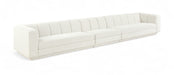 Meridian Furniture - Modari 193.5" Fabric Upholstered 3 Piece Modular Sofa - 143Cream-S3A - GreatFurnitureDeal
