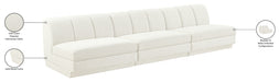 Meridian Furniture - Modari 120" Fabric Upholstered 3 Piece Armless Modular Sofa - 143Cream-S3B - GreatFurnitureDeal