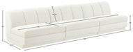 Meridian Furniture - Modari 120" Fabric Upholstered 3 Piece Armless Modular Sofa - 143Cream-S3B - GreatFurnitureDeal