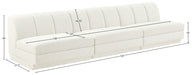 Meridian Furniture - Modari 120" Fabric Upholstered 3 Piece Armless Modular Sofa - 143Cream-S3B - GreatFurnitureDeal