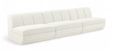 Meridian Furniture - Modari 120" Fabric Upholstered 3 Piece Armless Modular Sofa - 143Cream-S3B - GreatFurnitureDeal