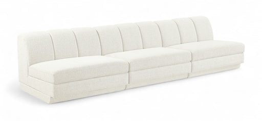 Meridian Furniture - Modari 120" Fabric Upholstered 3 Piece Armless Modular Sofa - 143Cream-S3B - GreatFurnitureDeal