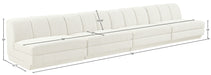 Meridian Furniture - Modari 160" Fabric Upholstered 4 Piece Armless Modular Sofa - 143Cream-S4B - GreatFurnitureDeal