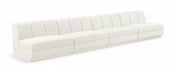 Meridian Furniture - Modari 160" Fabric Upholstered 4 Piece Armless Modular Sofa - 143Cream-S4B - GreatFurnitureDeal