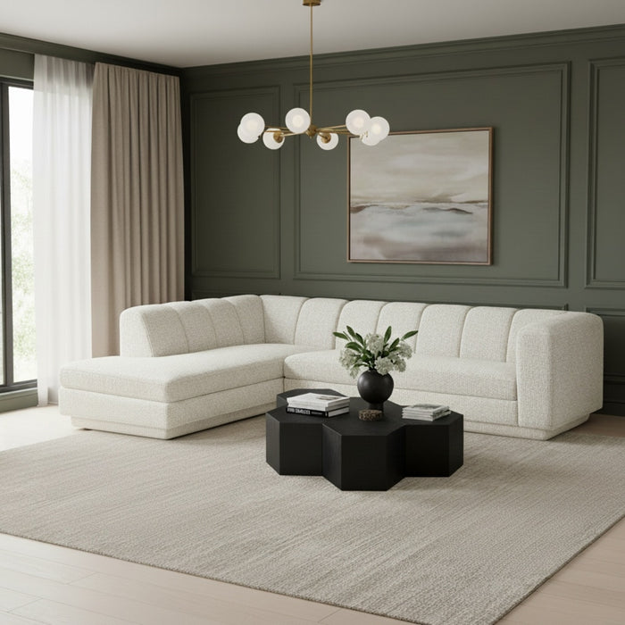 Meridian Furniture - Modari 114.25" Fabric Upholstered 2 Piece Modular Sectional - 143Cream-Sec2A - GreatFurnitureDeal