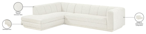 Meridian Furniture - Modari 114.25" Fabric Upholstered 2 Piece Modular Sectional - 143Cream-Sec2A - GreatFurnitureDeal