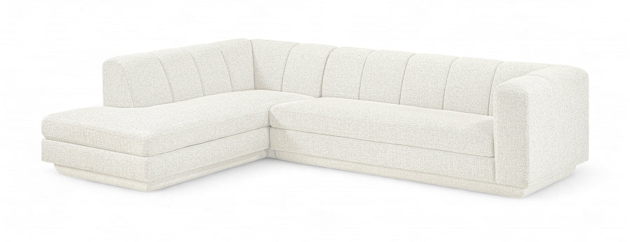 Meridian Furniture - Modari 114.25" Fabric Upholstered 2 Piece Modular Sectional - 143Cream-Sec2A - GreatFurnitureDeal