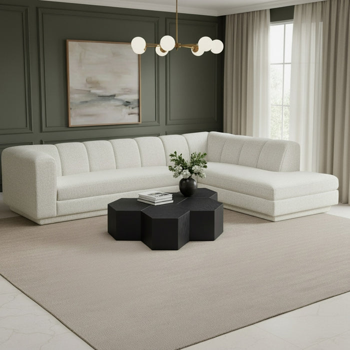 Meridian Furniture - Modari 114.25" Fabric Upholstered 2 Piece Modular Sectional - 143Cream-Sec2B - GreatFurnitureDeal