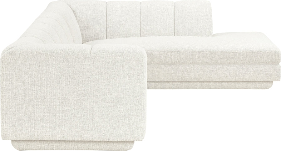 Meridian Furniture - Modari 114.25" Fabric Upholstered 2 Piece Modular Sectional - 143Cream-Sec2B - GreatFurnitureDeal