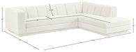 Meridian Furniture - Modari 114.25" Fabric Upholstered 2 Piece Modular Sectional - 143Cream-Sec2B - GreatFurnitureDeal