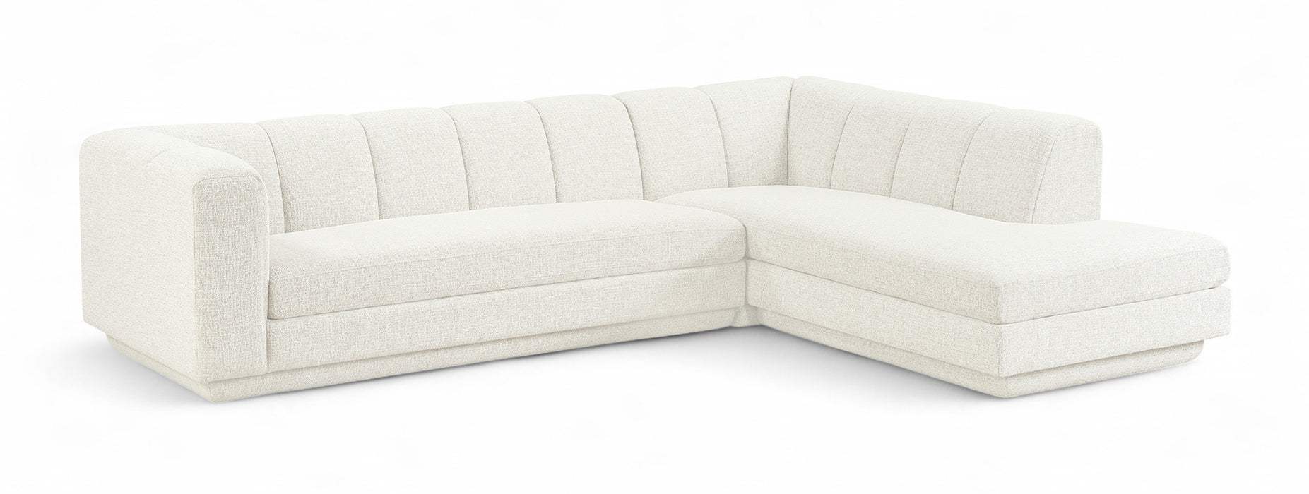 Meridian Furniture - Modari 114.25" Fabric Upholstered 2 Piece Modular Sectional - 143Cream-Sec2B - GreatFurnitureDeal