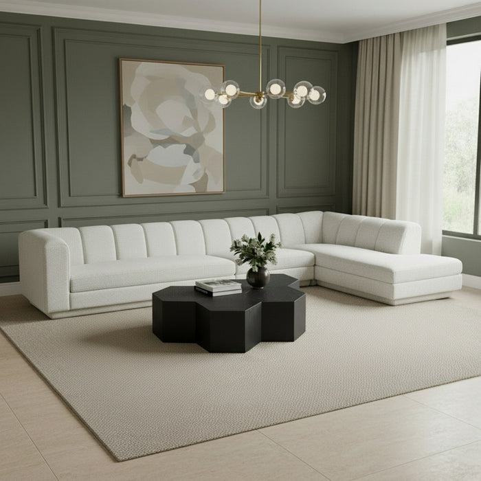 Meridian Furniture - Modari 154.25" Fabric Upholstered 3 Piece Modular Sectional - 143Cream-Sec3A - GreatFurnitureDeal