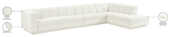 Meridian Furniture - Modari 154.25" Fabric Upholstered 3 Piece Modular Sectional - 143Cream-Sec3A - GreatFurnitureDeal