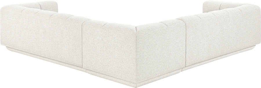 Meridian Furniture - Modari 114.25" Fabric Upholstered 3 Piece Modular Sectional - 143Cream-Sec3B - GreatFurnitureDeal
