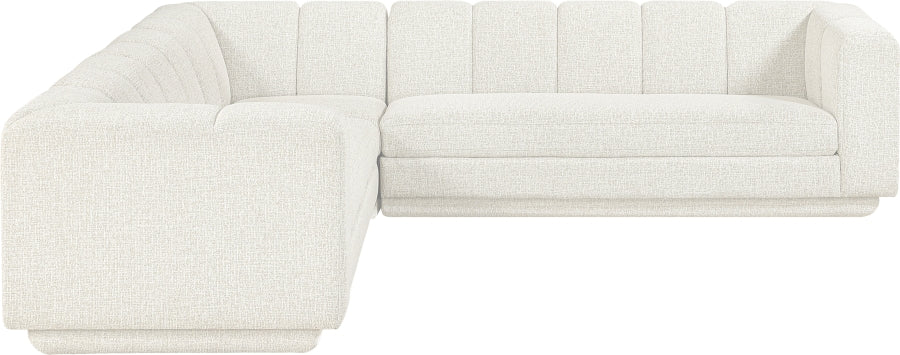 Meridian Furniture - Modari 114.25" Fabric Upholstered 3 Piece Modular Sectional - 143Cream-Sec3B - GreatFurnitureDeal