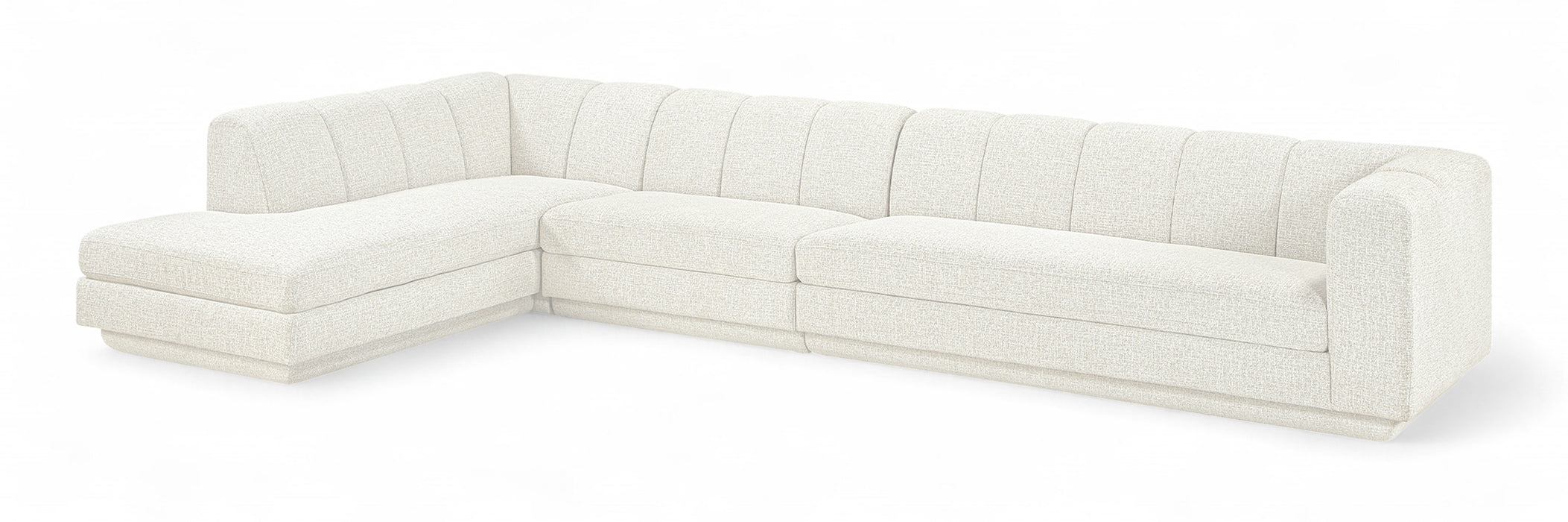 Meridian Furniture - Modari 154.25" Fabric Upholstered 3 Piece Modular Sectional - 143Cream-Sec3D - GreatFurnitureDeal