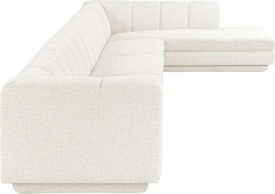 Meridian Furniture - Modari 194.25" Fabric Upholstered 4 Piece Modular Sectional - 143Cream-Sec4A - GreatFurnitureDeal