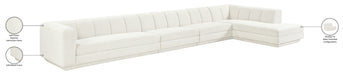 Meridian Furniture - Modari 194.25" Fabric Upholstered 4 Piece Modular Sectional - 143Cream-Sec4A - GreatFurnitureDeal