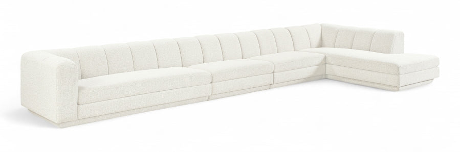 Meridian Furniture - Modari 194.25" Fabric Upholstered 4 Piece Modular Sectional - 143Cream-Sec4A - GreatFurnitureDeal