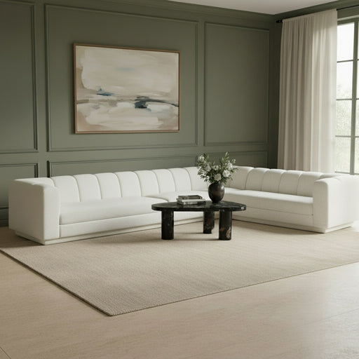Meridian Furniture - Modari 114.25" Fabric Upholstered 4 Piece Modular Sectional - 143Cream-Sec4B - GreatFurnitureDeal