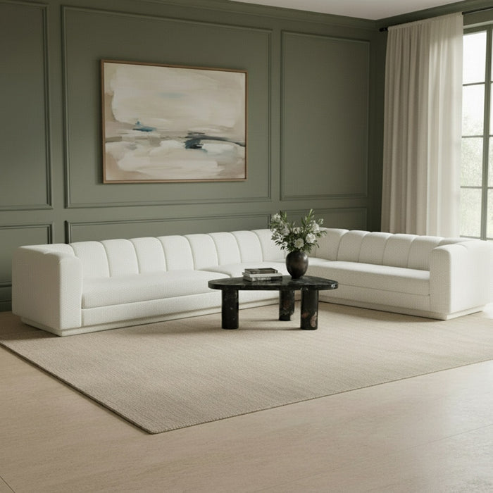Meridian Furniture - Modari 114.25" Fabric Upholstered 4 Piece Modular Sectional - 143Cream-Sec4B - GreatFurnitureDeal