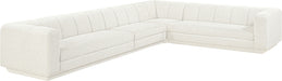 Meridian Furniture - Modari 114.25" Fabric Upholstered 4 Piece Modular Sectional - 143Cream-Sec4B - GreatFurnitureDeal