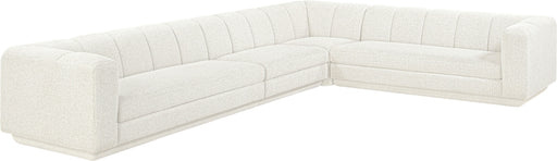 Meridian Furniture - Modari 114.25" Fabric Upholstered 4 Piece Modular Sectional - 143Cream-Sec4B - GreatFurnitureDeal