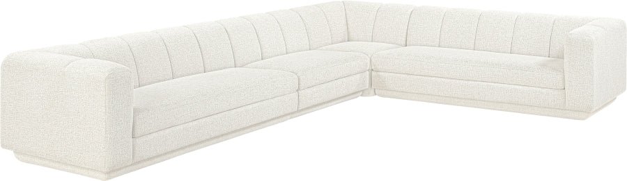 Meridian Furniture - Modari 114.25" Fabric Upholstered 4 Piece Modular Sectional - 143Cream-Sec4B - GreatFurnitureDeal