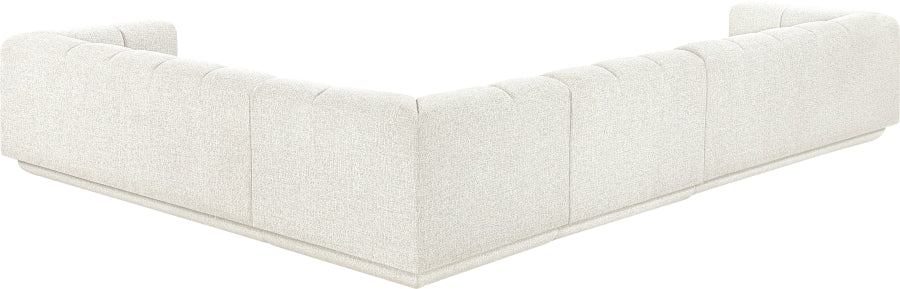 Meridian Furniture - Modari 114.25" Fabric Upholstered 4 Piece Modular Sectional - 143Cream-Sec4B - GreatFurnitureDeal