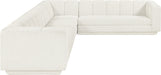 Meridian Furniture - Modari 114.25" Fabric Upholstered 4 Piece Modular Sectional - 143Cream-Sec4B - GreatFurnitureDeal