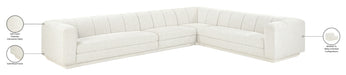 Meridian Furniture - Modari 114.25" Fabric Upholstered 4 Piece Modular Sectional - 143Cream-Sec4B - GreatFurnitureDeal