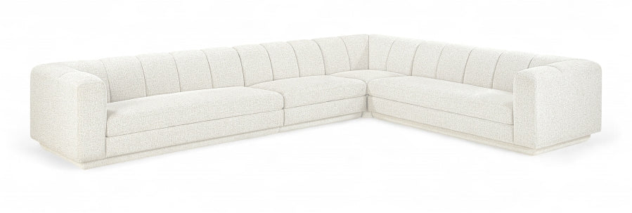 Meridian Furniture - Modari 114.25" Fabric Upholstered 4 Piece Modular Sectional - 143Cream-Sec4B - GreatFurnitureDeal