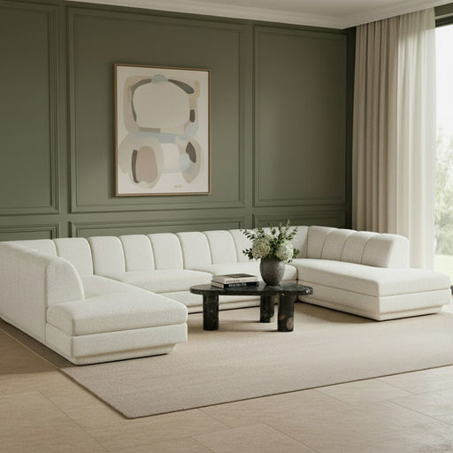 Meridian Furniture - Modari 155" Fabric Upholstered 4 Piece Modular Sectional - 143Cream-Sec4C - GreatFurnitureDeal