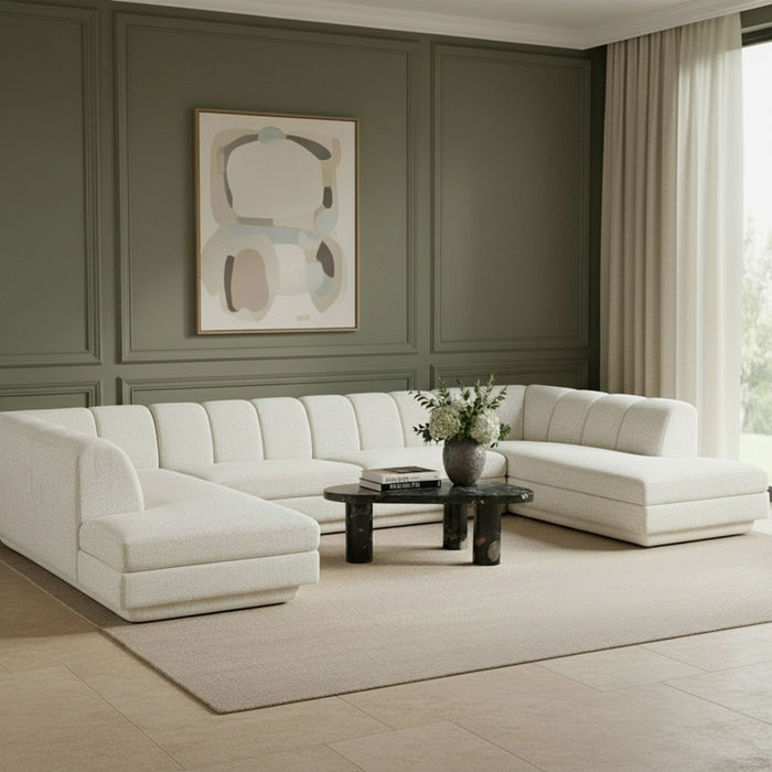 Meridian Furniture - Modari 155" Fabric Upholstered 4 Piece Modular Sectional - 143Cream-Sec4C - GreatFurnitureDeal