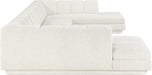 Meridian Furniture - Modari 155" Fabric Upholstered 4 Piece Modular Sectional - 143Cream-Sec4C - GreatFurnitureDeal